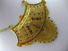 ANTIQUE OLD MINE DIAMOND 22KT YELLOW GOLD ENAMEL FILIGREE HANGING NECKLACE #2122