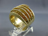 LARGE 3.6CT DIAMOND & AAA RAINBOW YELLOW SAPPHIRE 14K YELLOW GOLD MULTI ROW RING