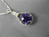 ESTATE 1.15CT DIAMOND & AAA AMETHYST 14KT WHITE GOLD TEAR DROP INFINITY PENDANT