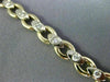 ANTIQUE .50CT DIAMOND 14K WHITE & YELLOW GOLD 3D LINK HANDCRAFTED BRACELET #227