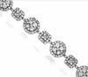 ESTATE 6.50CT DIAMOND 14K WHITE GOLD ROUND & SQUARE CLUSTER HALO TENNIS BRACELET