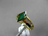 ESTATE 1.10CTW DIAMOND & AAA MARQUISE EMERALD 14KT YELLOW GOLD ENGAGEMENT RING