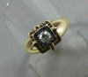 ESTATE WIDE .20CT OLD MINE DIAMOND 14K 2 TONE GOLD SQUARE ENGAGEMENT RING #19273