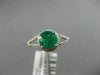ESTATE 1.39CT DIAMOND & AAA COLOMBIAN EMERALD 14KT WHITE GOLD 3D ENGAGEMENT RING