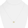 1.67CT DIAMOND AAA GREEN-YELLOW SAPPHIRE 14KT WHITE GOLD OVAL SOLITAIRE NECKLACE
