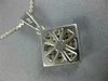 LARGE 1.65CT DIAMOND 14KT WHITE GOLD 3D PRINCESS INVISIBLE SQUARE PENDANT #819