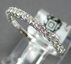 ESTATE .33CT DIAMOND 18KT WHITE GOLD 3D ROUND 2mm SEMI ETERNITY ANNIVERSARY RING