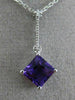ESTATE 1.06CT DIAMOND & AMETHYST 14K WHITE GOLD 3D ELONGATED FLOATING PENDANT