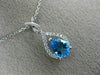 1.48CT DIAMOND & AAA PEAR SHAPE BLUE TOPAZ 14KT WHITE GOLD 3D TEAR DROP PENDANT