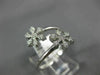 ESTATE WIDE .22CT DIAMOND 14K WHITE GOLD 3D CRISS CROSS SNOW FLAKE STAR FUN RING