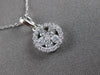 ESTATE .28CT ROUND DIAMOND 14K WHITE GOLD CLASSIC FLOWER HALO FLOATING PENDANT