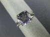 ESTATE 3.22CT DIAMOND & AAA AMETHYST 14KT WHITE GOLD CUSHION CUT SOLITAIRE RING