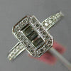 ESTATE .71CT ROUND & BAGUETTE DIAMOND 18K WHITE GOLD 3D OCTAGON PROMISE RING