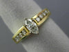 ESTATE 1.09CT ROUND & MARQUISE DIAMOND 14KT YELLOW GOLD FILIGREE ENGAGEMENT RING
