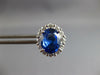 LARGE 6.66CT DIAMOND & AAA CEYLON SAPPHIRE 18KT WHITE GOLD 3D OVAL STUD EARRINGS