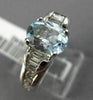 WIDE 2.35CT DIAMOND & AQUAMARINE 14KT WHITE GOLD OVAL SOLITAIRE ENGAGEMENT RING