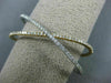 ESTATE .61CT DIAMOND 14KT WHITE & ROSE GOLD 3D DOUBLE FINGER CRISS CROSS X RING