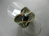 ESTATE WIDE 2.85CT DIAMOND & ORANGE SAPPHIRE 18KT ROSE GOLD CRISS CROSS FUN RING