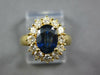 1.97CT DIAMOND & SAPPHIRE 18KT YELLOW GOLD OVAL & ROUND FLOWER ENGAGEMENT RING