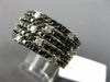 WIDE 3.75CT WHITE & BLACK DIAMOND 14KT WHITE GOLD 3D MULTI ROW ANNIVERSARY RING