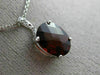 ESTATE 2.91CT DIAMOND & EXTRA FACET GARNET 14KT WHITE GOLD OVAL FLOATING PENDANT