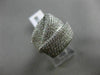 ESTATE LARGE 2.83CT DIAMOND 18KT WHITE GOLD 3D ZIG ZAG MICRO PAVE COCKTAIL RING