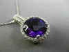 ESTATE LARGE 5.49CT DIAMOND & AMETHYST 14KT WHITE GOLD FILIGREE FLOATING PENDANT