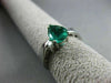 ESTATE WIDE 1.40CT ROUND DIAMOND & AAA EMERALD 14K WHITE GOLD 3D ENGAGEMENT RING