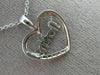 ESTATE .05CT DIAMOND 14K WHITE GOLD 3D OPEN MOTHER HEART LOVE PENDANT WITH CHAIN