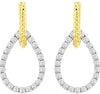 .51CT DIAMOND 14K TWO-TONE GOLD 3D OPEN TEAR DROP LOVE KNOT FUN HANGING EARRINGS