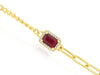 .71CT DIAMOND & AAA RUBY 14KT YELLOW GOLD EMERALD CUT & ROUND SOLITAIRE BRACELET
