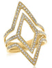 ESTATE WIDE .62CT DIAMOND 14KT YELLOW GOLD 3D DOUBLE GEOMETRICAL FUN RING
