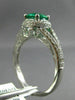 ESTATE 1.39CT DIAMOND & AAA COLOMBIAN EMERALD 14KT WHITE GOLD 3D ENGAGEMENT RING