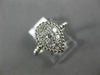 ESTATE WIDE .40CT DIAMOND 14K WHITE GOLD CLUSTER MILGRAIN BEADED PEAR SHAPE RING
