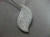 ESTATE .90CT DIAMOND 18KT WHITE GOLD WAVE PENDANT WITH CHAIN BEAUTIFUL #22308