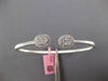 WIDE .60CT DIAMOND 14KT WHITE GOLD CLUSTER DOUBLE OVAL FLEXIBLE BANGLE BRACELET