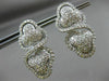 ESTATE LARGE 2.50CT DIAMOND 14K WHITE GOLD DOUBLE HEARTED INFINITY HALO EARRINGS