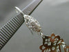ESTATE LARGE .60CT DIAMOND 14K WHITE GOLD 3D PAVE OPEN FILIGREE HANGING EARRINGS