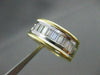 ESTATE WIDE 1.35CT DIAMOND BAGUETTE 18KT W & Y GOLD ANNIVERSARY RING SHARP 10865