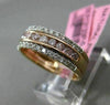 ESTATE WIDE .84CT DIAMOND 18K WHITE & ROSE GOLD CLASSIC WEDDING ANNIVERSARY RING
