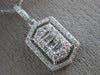 ESTATE .44CT DIAMOND 14KT WHITE GOLD 3D CLASSIC CLUSTER HEXAGON FLOATING PENDANT