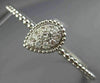 ESTATE WIDE .86CT DIAMOND 14KT WHITE GOLD 3D CLUSTER PEAR SHAPE BEADED BANGLE