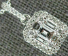 ESTATE .45CT DIAMOND 18K WHITE GOLD ROUND & BAGUETTE CLUSTER SQUARE HALO PENDANT