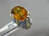 ESTATE WIDE 10.31CT DIAMOND CITRINE & YELLOW SAPPHIRE 18K WHITE GOLD FLOWER RING