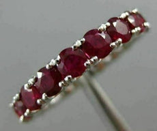 ESTATE 4.55CT AAA ROUND RUBY 14K WHITE GOLD 3D ETERNITY WEDDING ANNIVERSARY RING