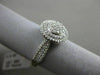 ESTATE WIDE .62CT DIAMOND 14KT WHITE GOLD 3D CLUSTER DOUBLE HALO FRIENDSHIP RING