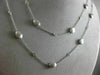 ESTATE LONG 1.20CT DIAMOND 14K WHITE GOLD 3D OVAL BY THE YARD MATTE FUN NECKLACE