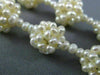 ESTATE WIDE & LONG SOUTH SEA PEARL 3D FLOWER CLUSTER BY THE YARD NECKLACE #25369