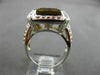 ESTATE MASSIVE 3.0CTW DIAMOND SAPPHIRE & QUARTZ 14KT WHITE GOLD ENGAGEMENT RING