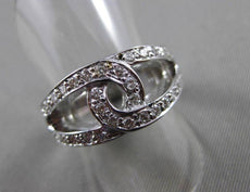 ANTIQUE WIDE .70CT DIAMOND 14KT WHITE GOLD OPEN LOVE INFINITY FUN RING #11096